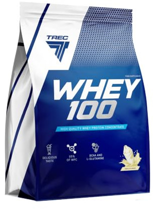 Trec Nutrition WHEY 100 - Premium Whey Protein Concentrate for Muscle Growth | Fast-Absorbing & Quality Protein Powder with BCAAs and Glutamine (2275g, Vanilla)
