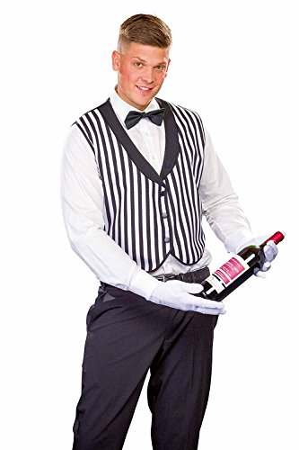 Panelize Butler Butlerweste Kellner Kellnerweste + Fliege + Handschuhe Ober Oberkellner (50)