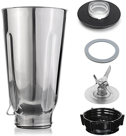 Blendin Juego de tarros de acero inoxidable de repuesto de 5 tazas, compatible con licuadoras Oster y Osterizer
