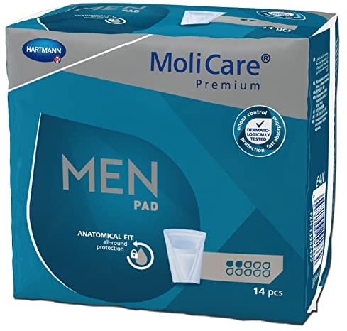 Hartmann MoliCare® Premium Men Pad Inkontinenz Einlage Slipeinlage für Männer, 2 Tropfen, 14 Stück