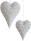 Metallherzen Herzen zum Aufhängen - Herzanhänger aus Metall - Dekoherzen - Dekoration - Vintage - Shabby Chic - 1 VE = 2 Stück - ca.9.5 x 13 cm - Grau mit weißen Punkten - AD68375