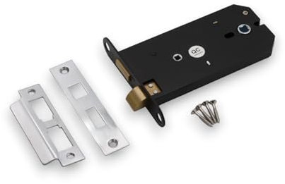 Horizontal mortice sash/Bath 6 Lock Suitable for Replacement of The Union 2077 (Bathroom Lock, Chrome)