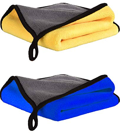 ILLUVA Panno Asciugatura di Pulizia in Microfibra Superfine, Panni per Lucidatura ad Alto Grado di Assorbimento e Resistenza per Auto o la Casa, 30 x 40cm (2 Pezzi)
