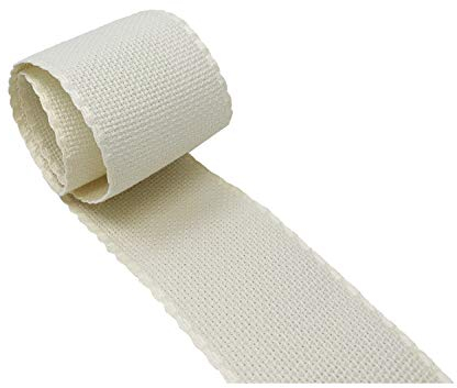 Delicatela Stoffband für Kreuzstich, 14 ct, 100 % Baumwolle, zum individuellen Gestalten von Handtüchern oder Stoffbeuteln, 50 mm breit, 3 Meter, Beige