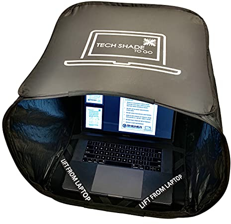 TECH SHADE TO GO Tragbarer Laptop-Sonnenschutz, Sichtschutzabdeckung, Laptop-Sonnenschutz, Laptop-Schattenspender für Arbeiten im Freien, Laptop-Sonnenblende, Laptop-Sonnenblende, Laptop-Sonnenschutz,