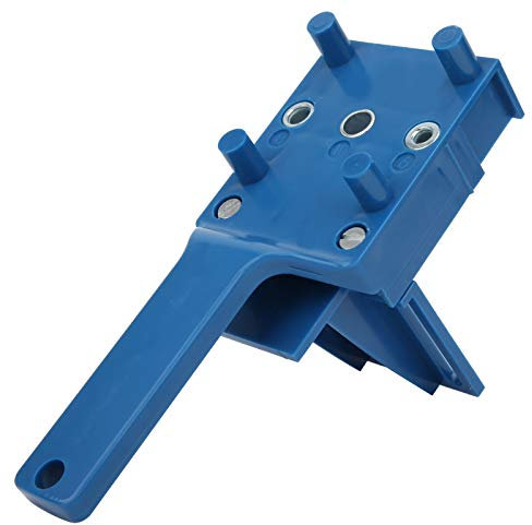 38 Pièces/Ensemble Travail, Outillage à main Boîtes à outils et coffrets du Bois Trou de Forage Droit Localisateur Goujon Gabarit Menuiserie Manchon en Métal Guide de Forage Outils à Main(blue)