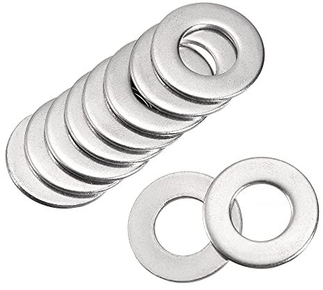 sourcing map 3/8 x 20,5 mm/0,81 OD 316 Rondella piatta in acciaio inox per bullone a vite, 50 pezzi