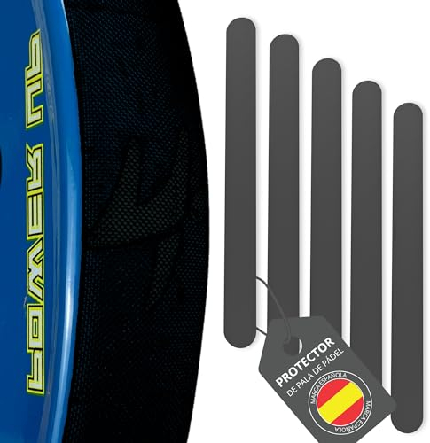 Pack 5 Protectores Negro para Pala de Pádel Rugoso - Cinta Protectora para Pala de Pádel Multigranulada – Protector para Pala de Pádel de Silicona Negra. Color Negro