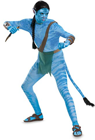 Avatar Jake Kostüm, Deluxe Offizielles Disney Avatar Way of the Water Adult Kostüm, Jake, XXL (50-52)