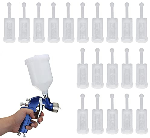 Schwerkraft Farbsiebe, Schwerkraft Sprühfilter, Feinmaschiger Farbfilter, Schwerkraft Spritzpistolenfilter Farbfilter, Universal Farbspritzpistole Filter Farbsieb für Die Meisten Spritzgeräte,20 Stück
