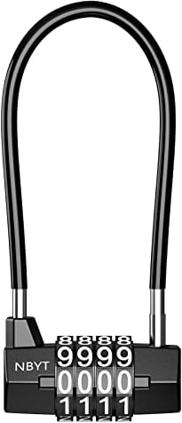 Brifit Cadenas à Combinaison, Cadenas à Anse Longue, Serrure à Combinaison à 4 Chiffres, Petit Numero Cadenas Code Résistant Aux Intempéries, Cadenas de Câble de Bagage pour Gymnase, Garage
