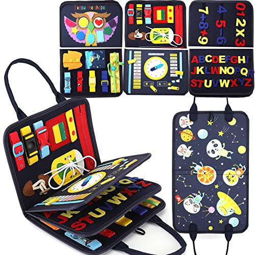 HB.YE Busybook Busy Board Toddlers Montessori Spielzeug Baby Educational Sensory Toy Activity Board Motorikschleifen Grundkenntnisse Erlernen ab 1 Jahr 2 Jahre 3 Jahre 4 Jahre Kleinkinder