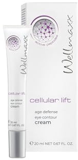 WELLMAXX® cellular lift age defense eye contour cream New Formula, vegan, parfumfrei, farbstofffrei, leicht straffend, aufpolsternd, feuchtigkeitsspendend, Wirkstoff SymLift™, Hyaluron, 20 ml