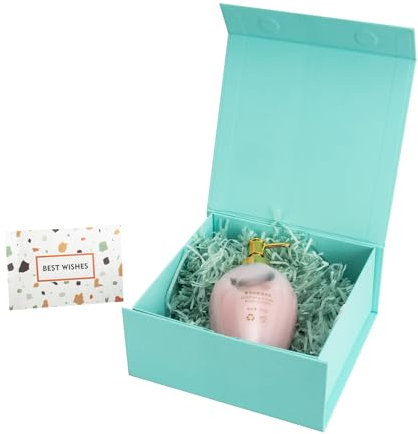 CHARMGIFTBOX 18 x 17,8 x 8,1 cm blaue Geschenkboxen mit Deckel, magnetische blaue Geschenkbox, kleine faltbare Boxen für Geburtstagsparty, Brautjungfer, Türkis