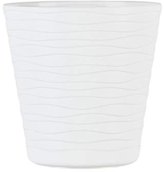 Home Garden Ornaments Tedi Plant Pots Indoor – Indoor Plant Pot with Drainage Holes and Integrated Saucer, Plastic Flower Pots (Diameter: 30cm, Colour: White)