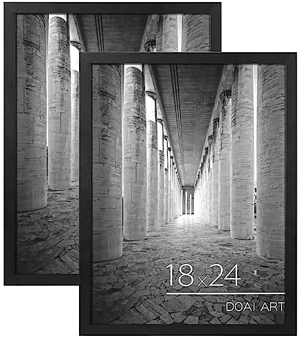 DOAI ART 18x24 Poster Frame 2 Pack, Black 18 x 24 Picture Frames