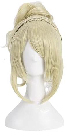 Rcrllya Luna Perücke Anime Final Fantasy 7 Lange Lockige Gerade Kostüm Haar für Frauen Mädchen Halloween Party Synthetische Perücke