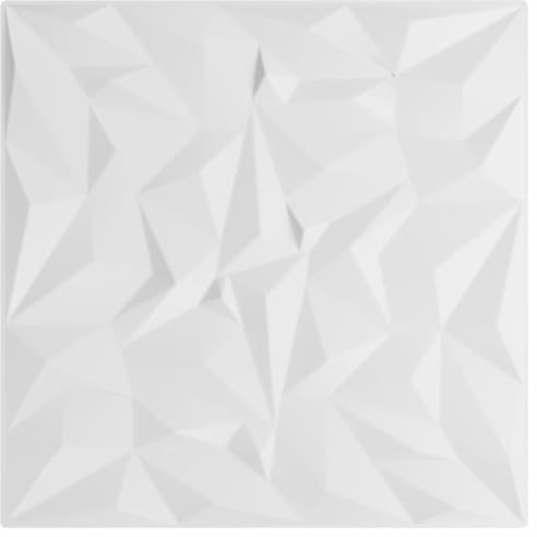 vidaXL Wandpaneele 48 Stk., Wandverkleidungen für Schlafzimmer Wohnzimmer Flur, Paneele für Wanddekoration, Wandplatte Wandfliese, Weiß EPS Amethyst