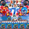 101 Pezzi 7 anni Supereroi Compleanno, 7 anni Supereroi Stoviglie per Feste Compleanno, 7 anni Supereroi Palloncini Foil Feste, 7 anni Supereroi Piatti Compleanno Tovaglioli Tovaglie Kit Compleanno