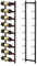 COSTWAY Wall Mounted Wine Rack, 6/9/12 Bottles Hanging Metal Wine Display Shelves, Rust-proof Drinks Bottle Holder for Home Kitchen Dining Room Cellar Bar (9 Bottles, 22 x 13.5 x 109cm)