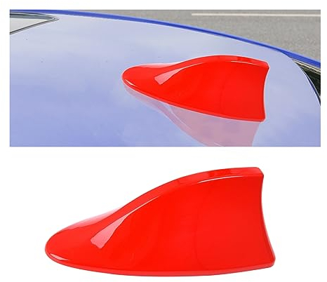 CGEAMDY Auto Haifischflossen-Antenne Abdeckung Verkleidung, FM/AM-Antenne, Hergestellt Aus ABS, Geringer Windwiderstand, für SUV, Trucks, Vans, Auto Tuning (Rot)