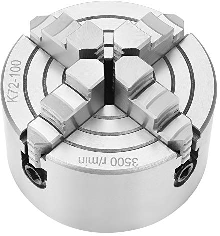 Mandrino per Tornio in Metallo, 4 Pollici SANOU K72-100 Accessori per Tornitura con Mandrino per Tornio in Metallo Reversibile a 4 Griffe, Mandrino, Mandrino