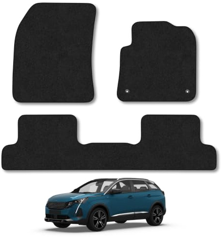 Peugeot 3008 (2022-2024) [Hybrid] Carpet Car Mats | Black Edge Trim Tailored Fit Floor Mats Full Coverage Protection Accessories Easy Clean Anti Slip Made in the UK