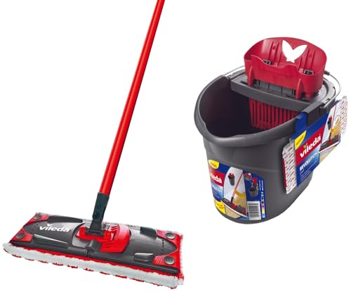 Vileda Supermocio Revolution completo con escurridor y fregona con paño de microfibra Sistema de caja