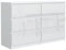 MebLocker Commode à 6 tiroirs, 120 cm, idéale pour Le Salon, la Chambre à Coucher, la Chambre d'enfant, la Chambre d'adolescent et Le Bureau, Solution Moderne et élégante (Brillance Blanche)