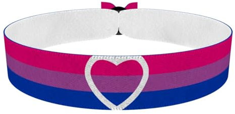 Bisexual Heart Stoffarmband - Wasserfest & Langlebig - Farbenfrohes Satin Armband - LGBTQ Accessoires - Pride Schmuck - Unisex Armband - Geschenkideen für LGBTQ - Festival Armbänder