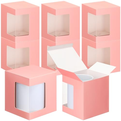Harloon 36 Stück Tassen-Boxen für Geschenke, Kaffeetassen, Geschenkboxen für den Versand, Sublimationsbecher, transparente Weinglas-Geschenkverpackung, Box für Rohlinge, 325 ml, 340 ml, 425 ml,