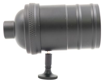 ieron Vintage Messing Lampenfassung mit Schalter – Retro E26/E27 Hängelampenfassung aus antikem Kupfer – Mattschwarz