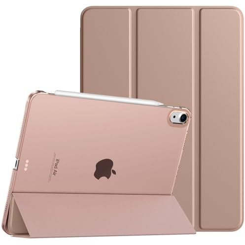TiMOVO Hülle für iPad Air 11 Zoll (M3/M2-2025/2024), iPad Air 5./4. Generation (2022/2020) 10,9 Zoll Hülle, Schlank Schutzhülle mit Transparenter Rückseite, Auto Schlaf/Aufwach, MilchKaffee