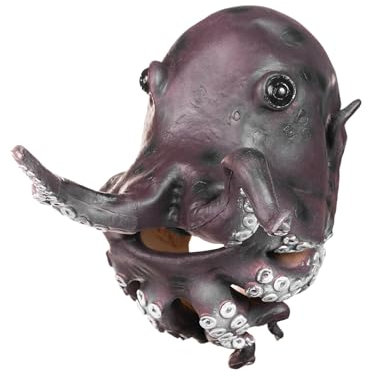 Oktopus Maske aus Latex - realistische Tiermaske als Verkleidung für Halloween, Karneval & Motto-Party