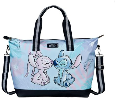 Undercover - Disney Stitch Weekender - Tragetasche mit süßem Stitch Motiv - geräumiges Hauptfach inklusive kleinem Reißverschlussfach - 2 Tragegriffe und Schulterriemen