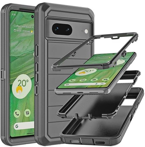 YmhxcY for Google Pixel 7 Case Pixel 7 Case,[No Screen Protector] Drop Proof 3-Layer Durable Cover/Shockproof Armor Drop Protection Solid Rubber Case for Google Pixel 7 6.3-Black New