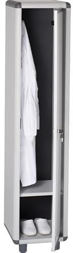 Armoire EASY dressing gris en résine 39x39x175h cm Porte simple avec serrure et clé
