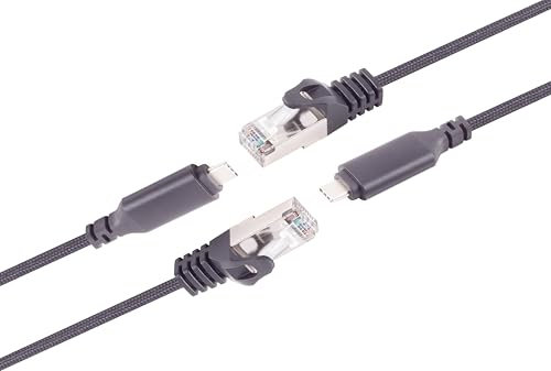 1aTTack.de 1m USB-C zu LAN Adapterkabel 2 Stück Kabel 1 Gbit Datenübertragung USB C 3,1 auf RJ45 Ethernet Cat6 Kabel Kompqtible mit Smartphone Laptop Macbook 1m