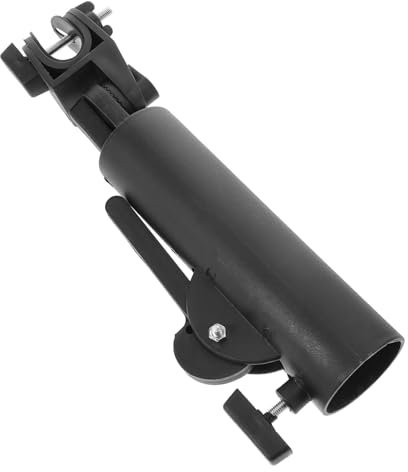 Happyyami Golf Cart Umbrella Stand Adjustable Holder for Golf Push Cart Mechanism Black Material for Outdoor Use
