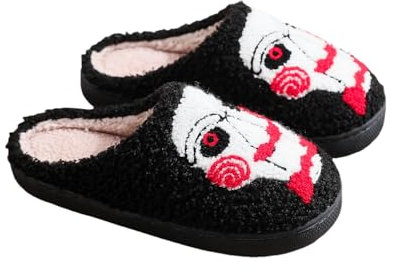 Halloween Slippers For Men And Women, Comfortable Home Slippers, Soft Plush Bedroom Slippers For Christmas (Chainsaw Horror,5)