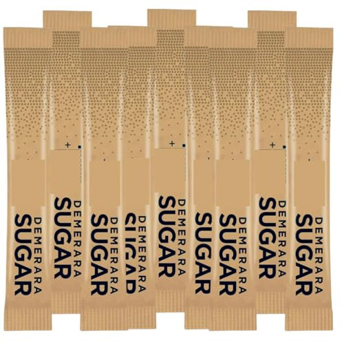 Demerara Sugar Sticks | Natural Unrefined Fairtrade Sugar | 80 Individually Wrapped | Exquisite Sweetening Option | Perfect for Camping, Meetings and On The Go | Woodzyco Exclusive