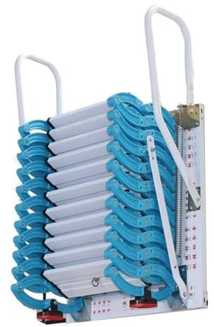 CWCQGH Klappbare Dachbodenleiter, manuell, zur Wandmontage, ausziehbare Dachbodentreppe für den Innen- und Außenbereich, rutschfeste Stufen, Klappleiter (2,75 3 m)