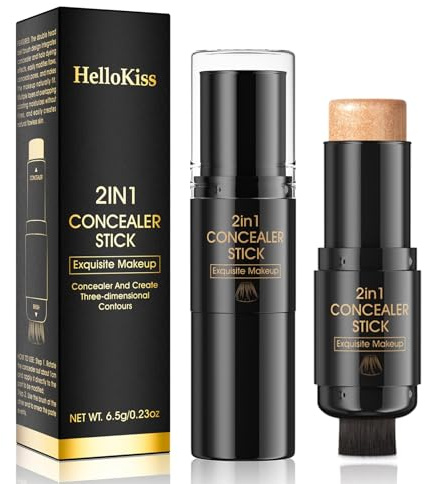 2-in-1 Concealer-Stift – Bronzer für Gesichtskonturen, 24h wasserfest & blendbar, vegan, nicht komedogen, matt, universelle Hauttöne