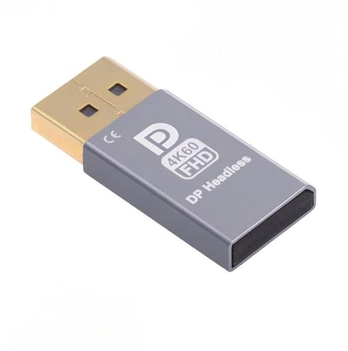 CY Adapter 4K@60Hz DP Virtuelles Display Displayport Aktiver Adapter Blindstecker Headless Ghost Emulator 1080p@120Hz