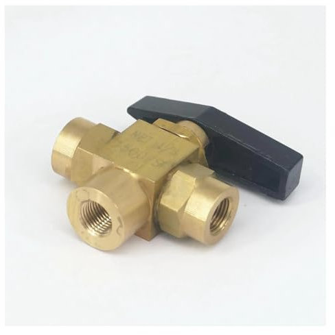 BgnEhRfL Raccords de tuyaux en Laiton Robinet à Boisseau sphérique en Laiton à Port en L Femelle 1/8 NPT, 1500 psi, for plomberie, manomètre for Propane, Eau, gaz, Huile, Carburant