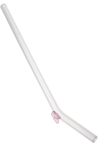 HAPINARY Pailles En Verre Paille De Fête Lunettes Pailles Paille Décorative Paies De Boisson Rose Un Verre