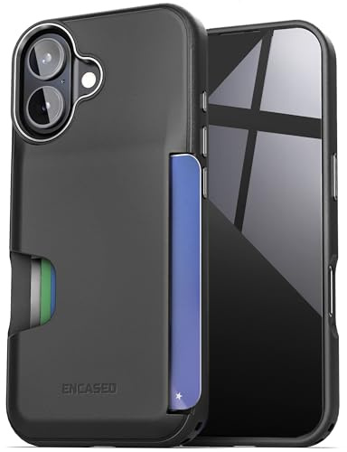 ENCASED for iPhone 17 Wallet Case (Cache Series) - Protective Phone Case with Built-In Card Holder Slot (Black)