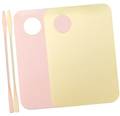 DECORNIJIA 2 Satz Teiliges Make Up Mischpalette mit Kosmetik Spatel Kompakte Acryl Foundation Mixing Tray für Präzises Farb Mixing für Foundation Pigmente Nagelkunst und Lippenstift Tragbar