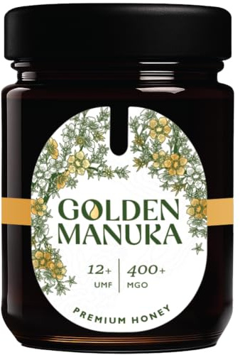 Golden Manuka Premium Honig, 12+ UMF, 400+ MGO, 250g, Reiner Neuseeländischer Manuka-Honig