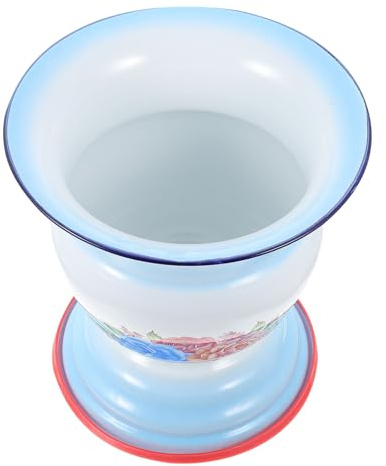ifundom Vintage Urinal Spittoon aus Langlebiger Emaille Rutschfest mit Stabilem Fuß Kompakt und Leicht für Reisen Langanhaltend Sicher und Einfach zu Reinigen als Retro Urinbehälter für
